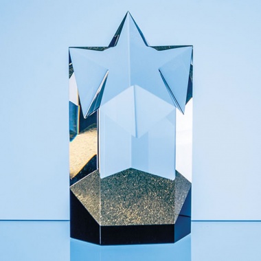 16cm Sparkling Gold Optical Crystal Star Column Award