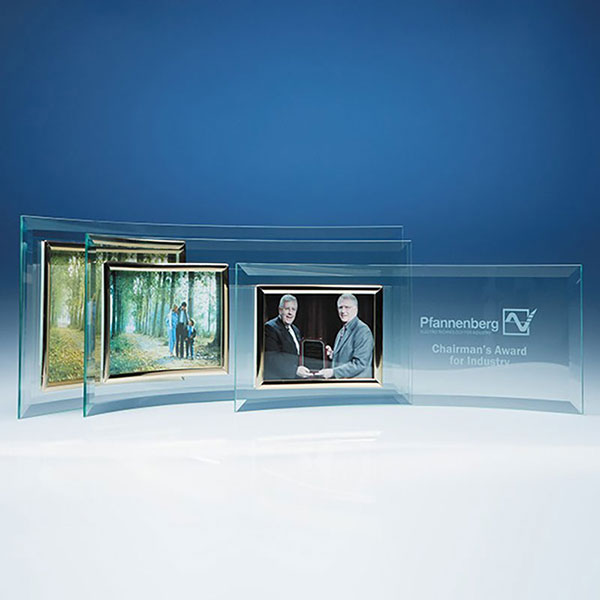 Jade Glass Crescent with 5in x 3.5in Photo Frame